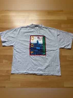 Vintage 90s 1996 Atlanta Olympics Graphic Tee - Gray Mens Size XL